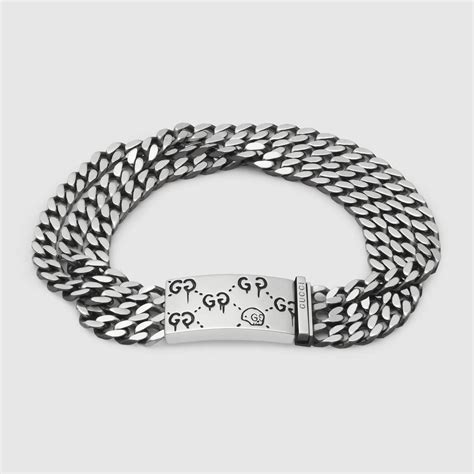 gucci ghost multi chain bracelet|Gucci ghost bracelet used.